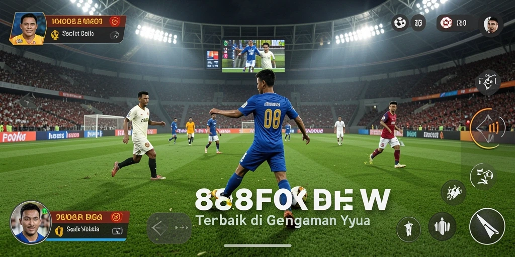 Tampilan gameplay 888FW dengan aksi seru permainan sepak bola.