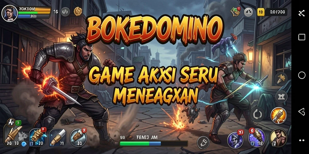 Tampilan gameplay seru dan aksi mendebarkan di BOKEDOMINO.