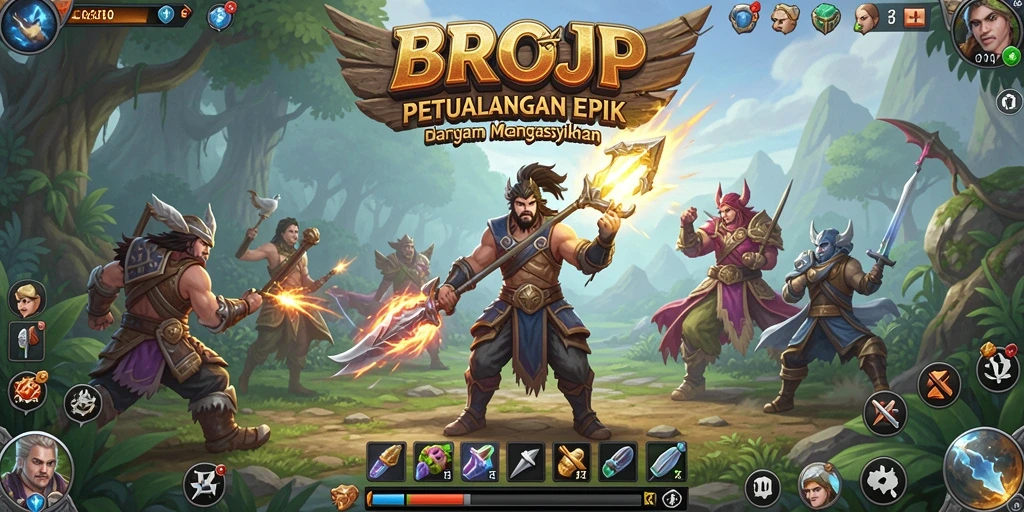 Tangkapan layar BROJP menunjukkan pertarungan seru dan dunia RPG yang luas.