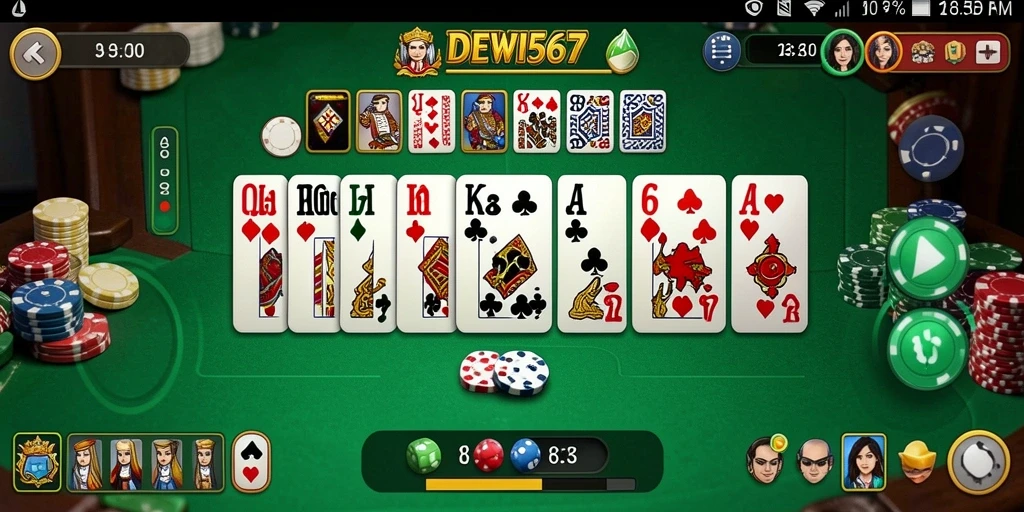 Tampilan menarik dari gameplay domino di DEWI567.