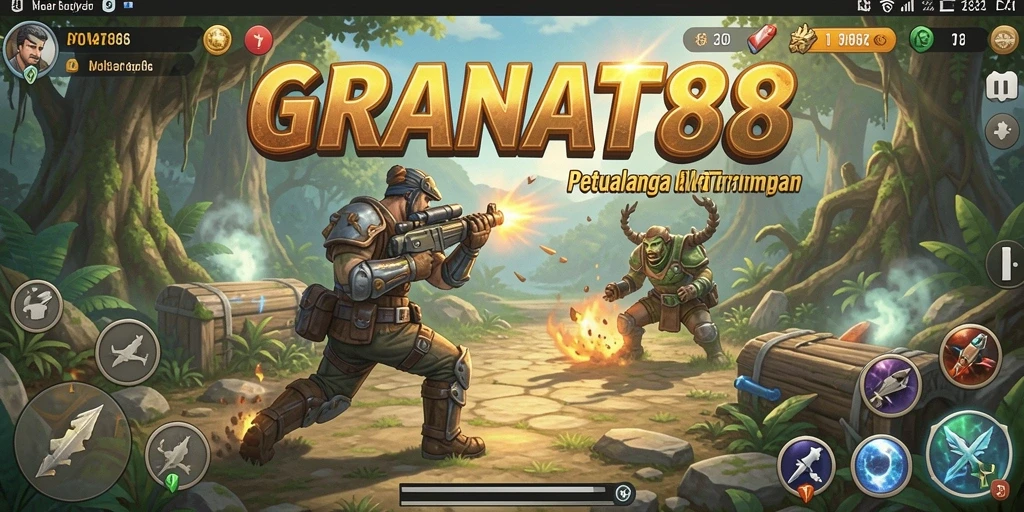 Tampilan gameplay <strong>GRANAT88</strong> yang menakjubkan dan penuh aksi petualangan.
