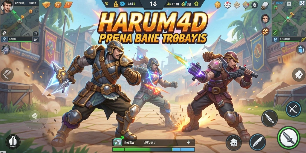 Tangkapan layar menunjukkan aksi seru pertarungan di HARUM4D.
