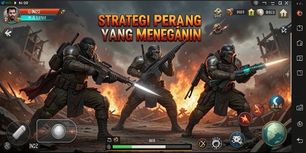 Tampilan gameplay menarik dan strategi mendalam dari IN22.