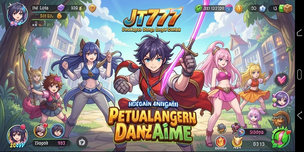 Tampilan gameplay seru dari JT777 dalam dunia anime yang memukau.
