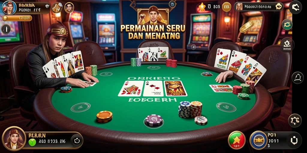 Tampilan gameplay seru dari PG11 yang menunjukkan aksi poker nyata.