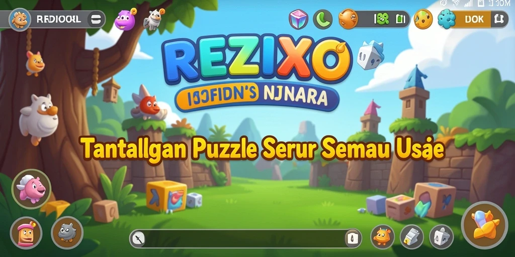Screenshot utama REZIXO menampilkan gameplay Puzzle yang menarik.