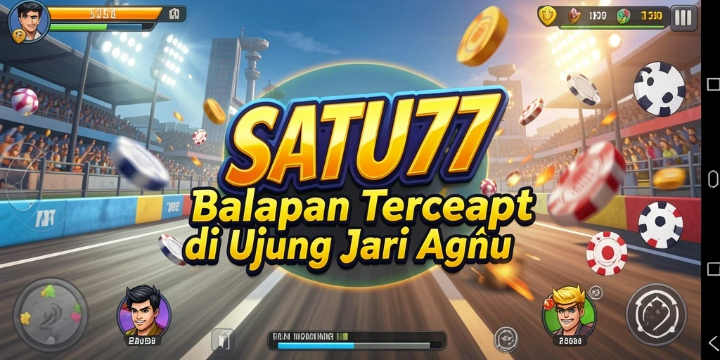 Tampilan gameplay intens dari balapan di SATU77.