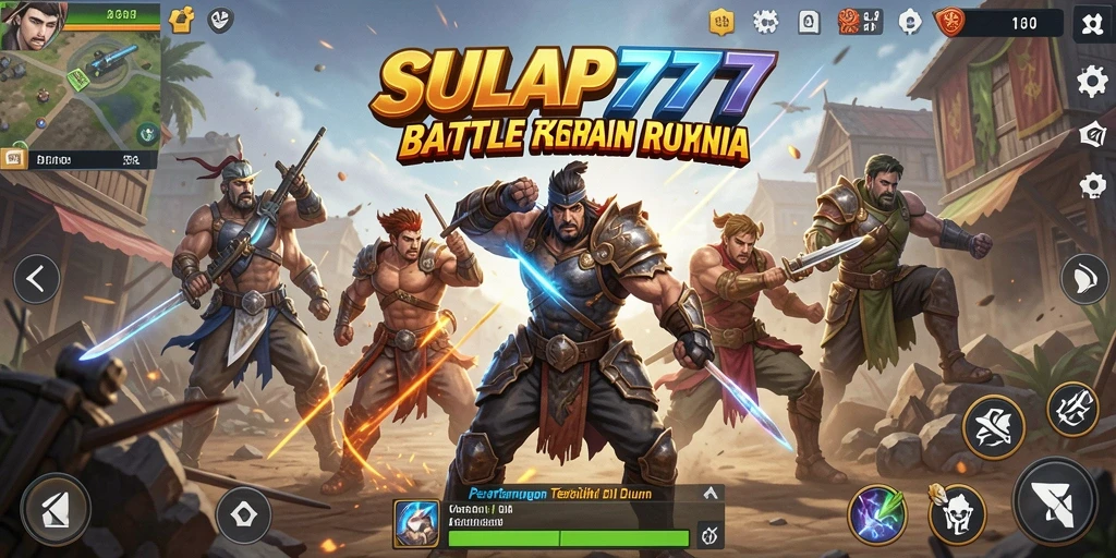 Tampilan gameplay seru SULAP777 di medan pertempuran Battle Royale.