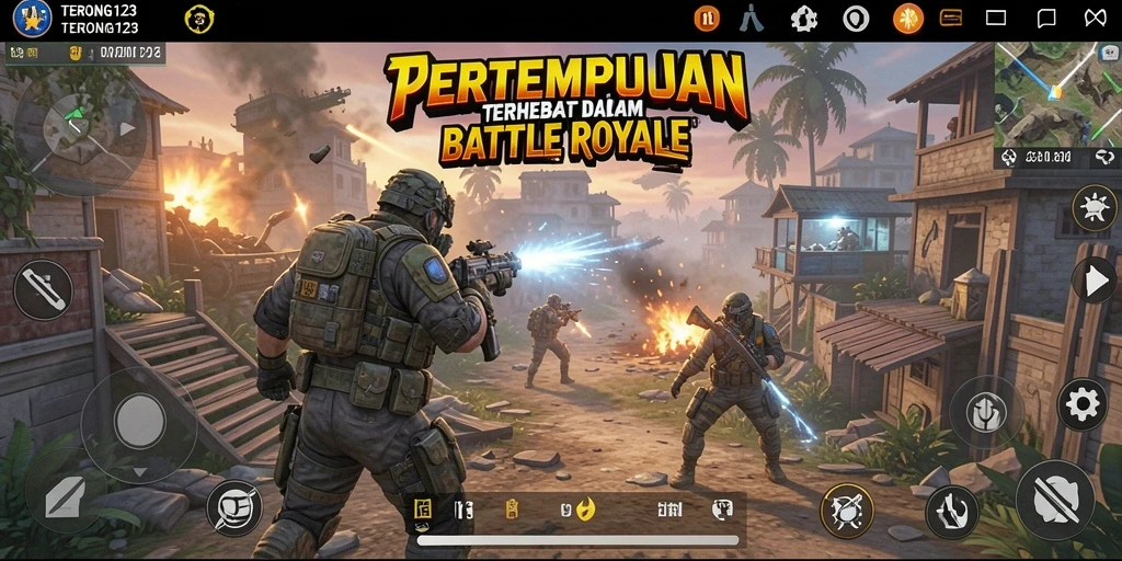 Screenshot gameplay TERONG123 menampilkan aksi seru dalam Battle Royale.