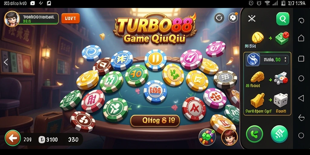 Screenshot gameplay TURBO88 menampilkan keseruan permainan QiuQiu.